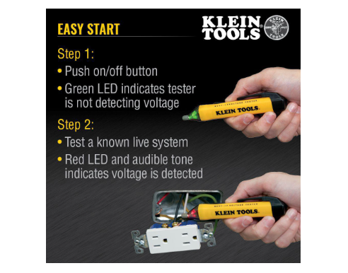 Klein Tools NCVT1P Volt Tester Non-Contact 50/1000V