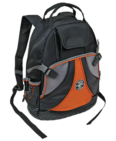Klein Tools 55421BP-14 Tradesman Pro™ Electrician's Backpack Organizer, 14" L x 7" W, Black, Ballistic