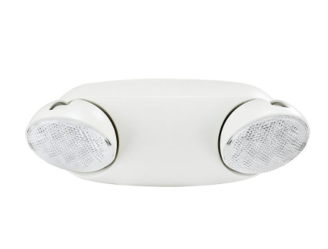 Global Industrial 2 Head Round LED Emergency Light w/Adjustable Optics, Ni-Cad Battery Backup