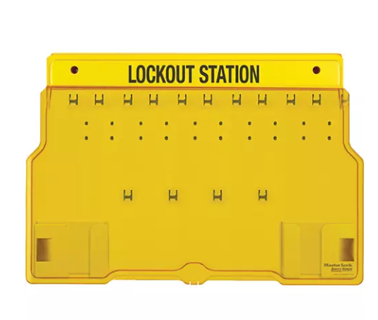 Master Lock 1483B Trilingual Covered Lock Station, None Padlocks, 10 Padlock Capacity, Padlocks Not Included