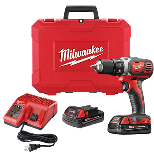 Milwaukee 2606-22CT M18™ Compact Drill/Driver Kit, Lithium-Ion, 18 V, 1/2" Chuck, 500 in-lbs Torque