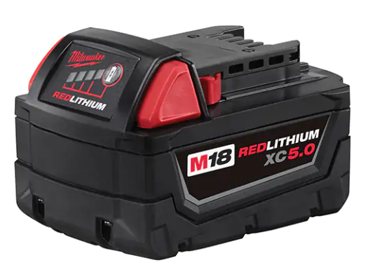 Milwaukee 48-11-1850 M18™ Redlithium™ XC5.0 Extended Capacity Battery Pack, Lithium-Ion, 18 V, 5 A