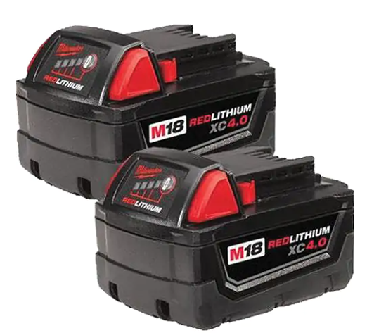 Milwaukee 48-11-1842C M18™ Redlithium™ XC Extended Capacity Battery Pack Set, Lithium-Ion, 18 V, 4 A (2 Pack)