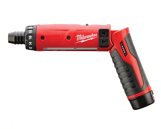 Milwaukee 2101-22 M4™ Hex Screwdriver Kit, 1/4", 4 V, 44 in-lbs Max. Torque, Lithium-Ion Battery