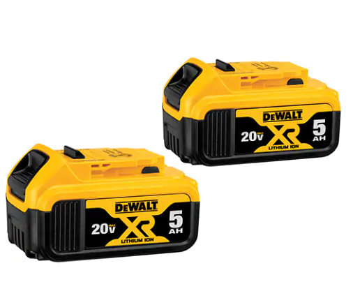 DeWalt DCB205-2 20V MAX XR 5.0Ah Lithium Ion Battery (2 Pack)