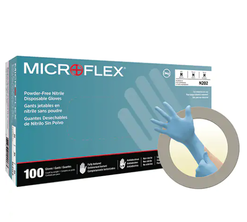 N20 Disposable Gloves, Large, Nitrile, 4.7-mil, Powder-Free, Blue (Box of 100) (Min Ord: 4 Boxes)