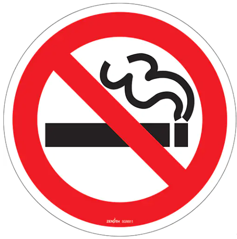 "No Smoking" CSA Safety Sign, 12" x 12", Vinyl, Pictogram (Minimum Order: 8)