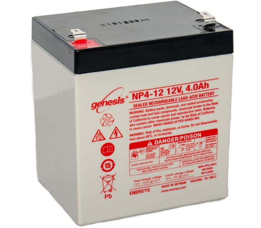EnerSys NP4-12 Lead Calcium Alloy Battery, Sealed, 12 Volt, 4 Amp-Hr