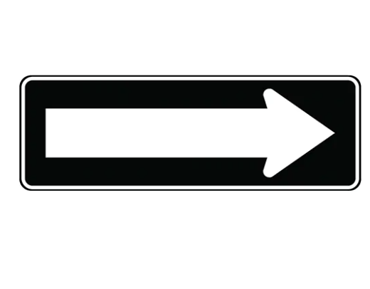 Accuform Signs One-Way Traffic Sign, 36" x 12", Aluminum, Pictogram