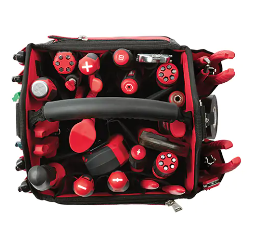 Milwaukee 48-22-8310 Packout™ Tote, Ballistic Nylon, 28 Pockets, Black/Red