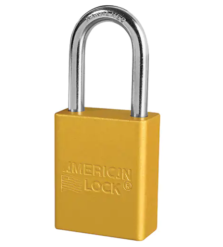 Master Lock A1106KAS6YLW Padlock, Safety Padlock, Keyed Alike, Aluminum (6 Pack)