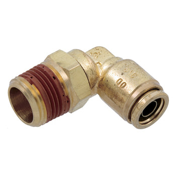 3/8" Air Brake Push To Connect 90° 1/4" Male Swivel Pipe (NPT) Connector