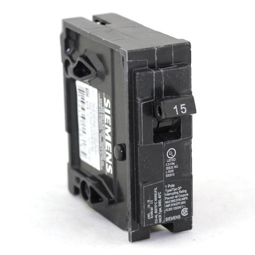 Siemens Q115 Plug In Circuit Breaker, 1 Pole, 120/240VAC, 15 Amp, Type Q