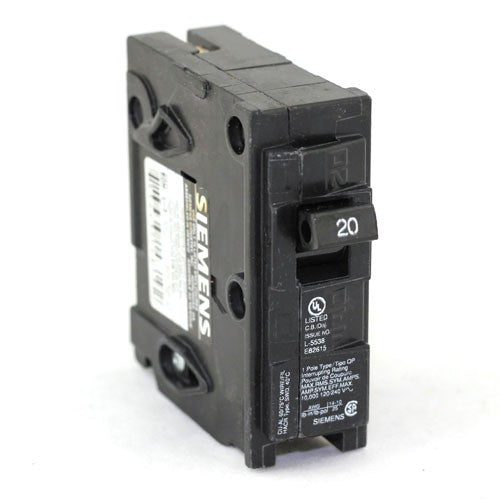 Siemens Q120 Plug In Circuit Breaker, 1Pole, 120/240VAC, 20 Amp, Type Q