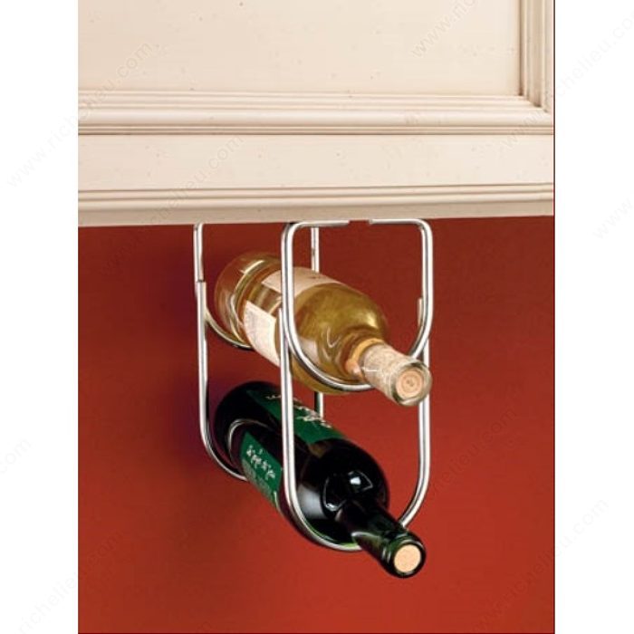 Rev-A-Shelf Under Cabinet Double Wine Bottle Rack, Chrome Finish