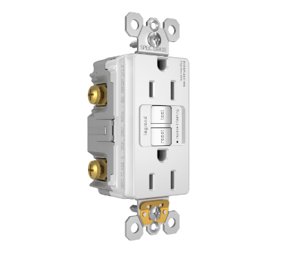 Legrand 1597TRW The Radiant® Tamper-Resistant, Self-Test GFCI Duplex Receptacle 15 A, White