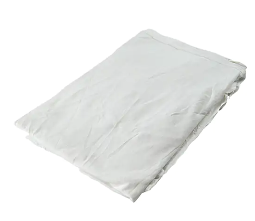 Recycled Material Wiping Rags, Cotton, White, 10 lbs. (Min Ord: 3 Bags)