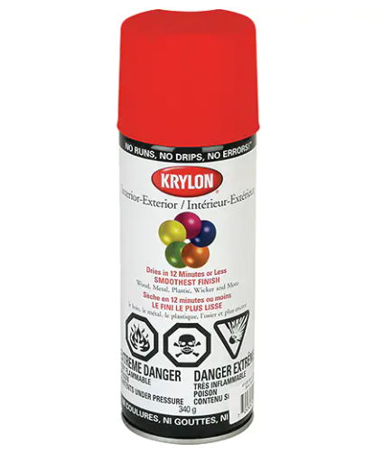 Krylon Spray Paint, Red, Aerosol Can (Min Ord: 6)