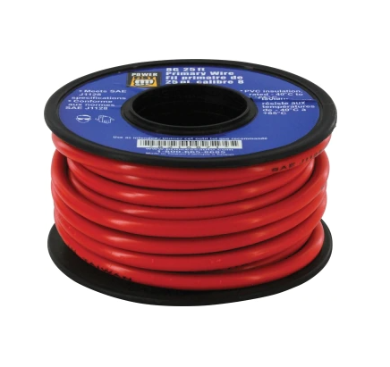 8 Gauge 25 Feet Red Primary Wire