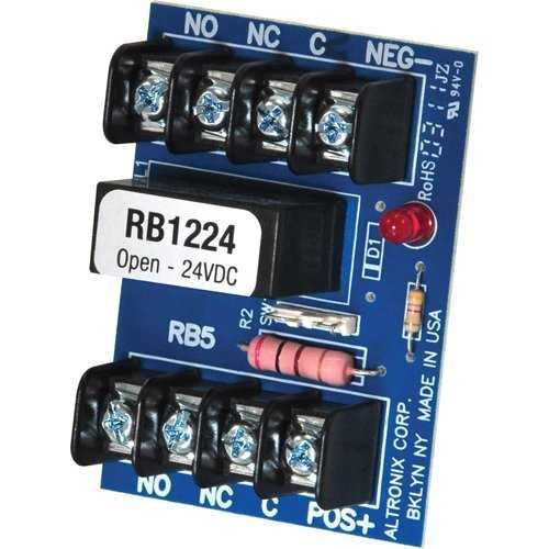 Altronix RB1224 Relay Module, 12/24VDC, DPDT Contacts at 5A/220VAC or 28VDC