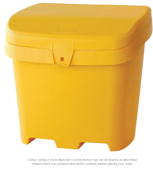 RMP Salt & Sand Container, With Hasp, 21" x 27" x 26", 4.24 cu. ft., Yellow