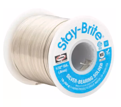 The Harris Products Group SB61 Stay-Brite® Solders, Lead-Free, 96% Tin 4% Silver, Solid Core, 0.125" Dia.