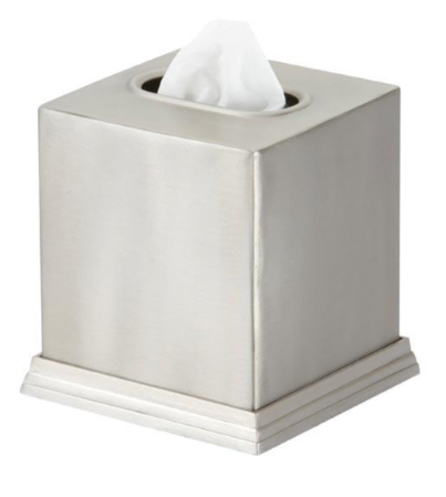 Steeltek® Pewter Veil Collection Boutique Tissue Box, Brushed Stainless Steel Finish