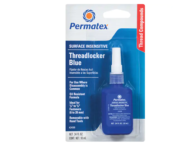 Permatex Surface Insensitive Threadlocker, Blue, High, 10 ml, Bottle (Min Ord: 6)