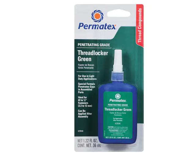 Permatex Penetrating Grade Threadlocker, Green, Low, 36 ml, Bottle (Min Ord: 2)