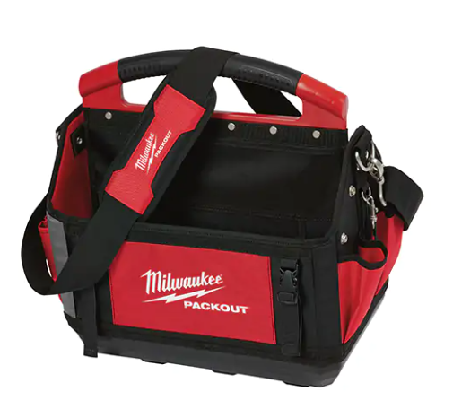 Milwaukee 48-22-8315 Packout™ Tote, Ballistic Nylon, 31 Pockets, Black/Red