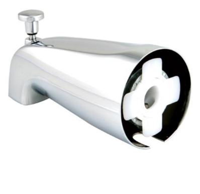 Chrome Plated Die-Cast Tub Spout With Diverter, Slip-On Fitting