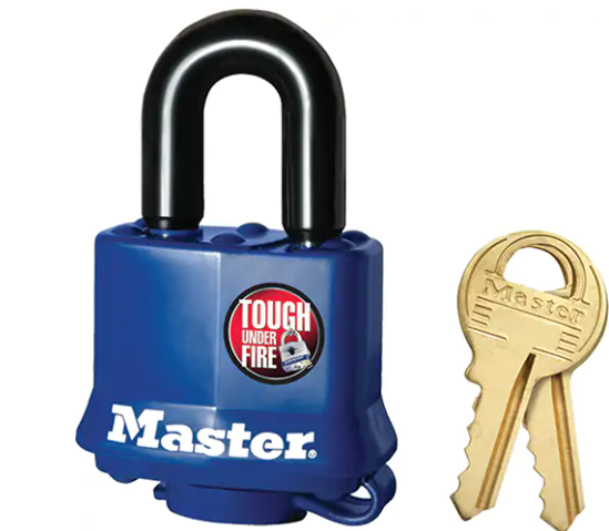 Master Weather-Resistant Padlock, Keyed Different, Laminated Steel, 1-9/16" Width (Min Ord: 6)