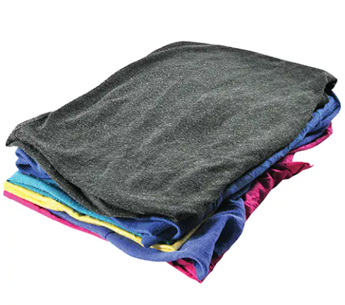 Recycled Material Wiping Rags, Cotton, Mix Colours, 10 lbs. / Bag (Min Ord: 6 Bags)